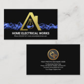 Opvallend blauw bliksem Gold Bulb Home Visitekaartje (Voorkant / Achterkant)