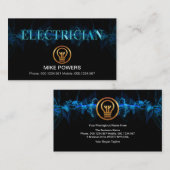 Opvallend blauw bliksem metallisch blauw elektrici visitekaartje (Voorkant / Achterkant)