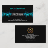 Opvallend blauw elektrisch bliksem-elektricien visitekaartje (Voorkant / Achterkant)