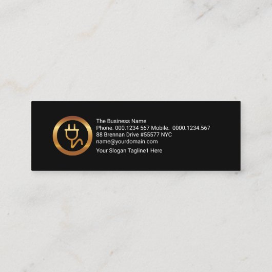 Opvallend blauw elektrisch lichtgolvende elektrici mini visitekaartje (Achterkant)