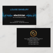 Opvallend Blauw Elektrische Bliksemelektricien Visitekaartje (Voorkant / Achterkant)