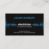 Opvallend Blauw Elektrische Bliksemelektricien Visitekaartje (Voorkant)