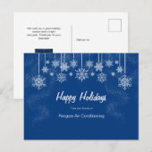 Opvallend blauw en wit kerstfeest briefkaart (Voorkant / Achterkant)