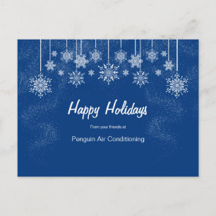 Opvallend blauw en wit kerstfeest briefkaart