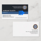 Opvallend Blauwe pijlpunten Stripe Column Founder  Visitekaartje (Voorkant / Achterkant)