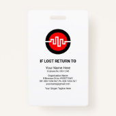 Opvallend Blauwe Stripes Kolom Druk op Foto-ID Badge (Achterkant)