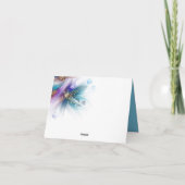 Opvallend Blauwgroen Amethyst Abstracte Floral Bedankkaart (Achterkant)