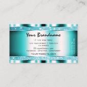 Opvallend Blauwgroen glitter lichtgevende fonkelst Visitekaartje (Achterkant)