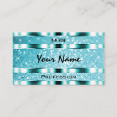 Opvallend Blauwgroen glitter lichtgevende fonkelst Visitekaartje (Voorkant)