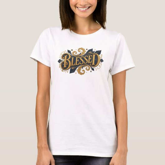 Opvallend BLESSED 2D Art Design T-shirt (Voorkant)