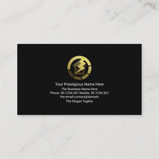 Opvallend bliksem Elektrisch Signaal Elektrisch Visitekaartje (Achterkant)