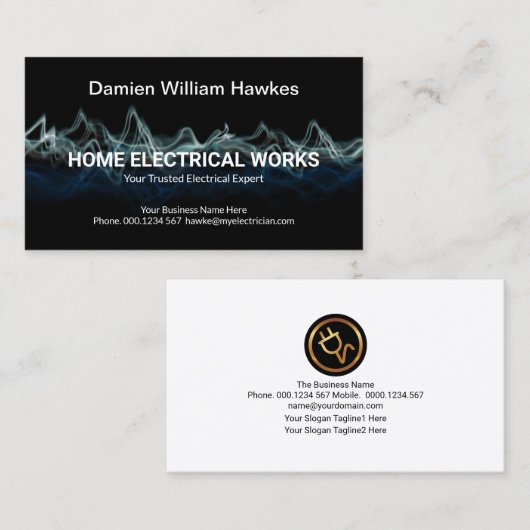 Opvallend bliksem Elektrische golven Elektrisch Visitekaartje (Voorkant / Achterkant)
