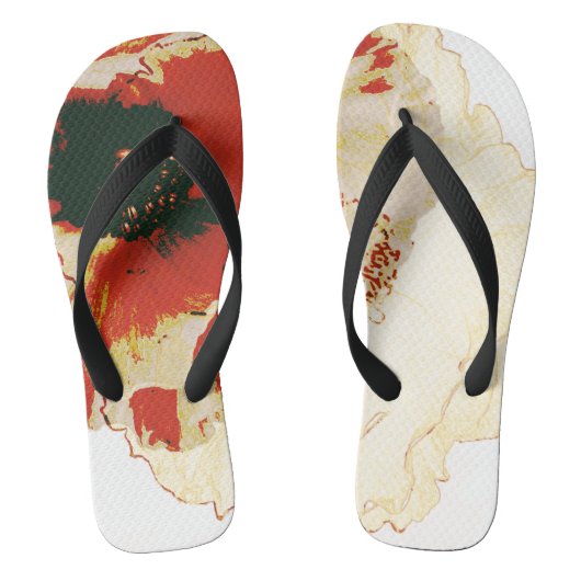 Opvallend bloemenpaar teenslippers (Voetbed)