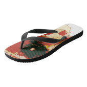 Opvallend bloemenpaar teenslippers (Schuin)