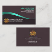 Opvallend Bright Gold Cyan Wave Investment Analyst Visitekaartje (Voorkant / Achterkant)