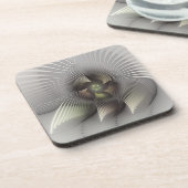 Opvallend cijfer, Moderne Abstracte fractale Kunst Bier Onderzetter (Linkerzijde)