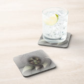 Opvallend cijfer, Moderne Abstracte fractale Kunst Bier Onderzetter (Rechterzijde)