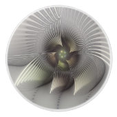 Opvallend cijfer, Moderne Abstracte fractale Kunst Keramische Knop (Voorkant)