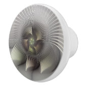 Opvallend cijfer, Moderne Abstracte fractale Kunst Keramische Knop (Rechts)