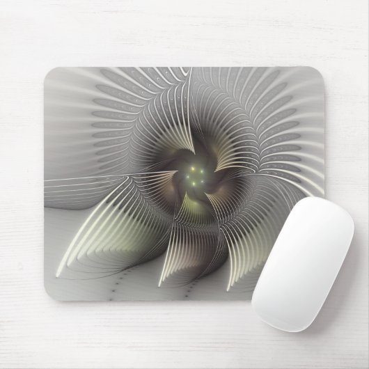 Opvallend cijfer, Moderne Abstracte fractale Kunst Muismat (Met muis)