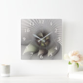 Opvallend cijfer, Moderne Abstracte fractale Kunst Vierkante Klok (Huis)