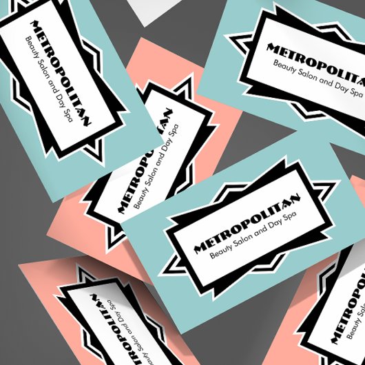 Opvallend eenvoudige Art Deco Aangepaste kleuren Visitekaartje