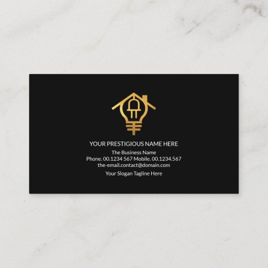 Opvallend elektrisch oplaadbare Creative Gold Home Visitekaartje (Achterkant)