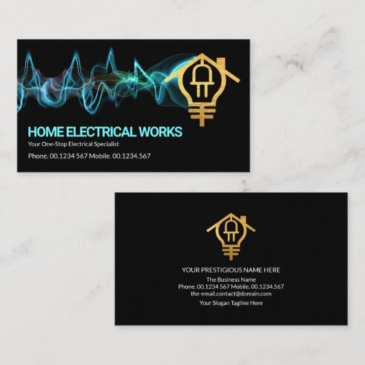 Opvallend elektrisch oplaadbare Creative Gold Home Visitekaartje (Voorkant / Achterkant)