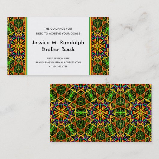 Opvallend Ethiopisch kleurenpatroon met tribale st Visitekaartje (Voorkant / Achterkant)