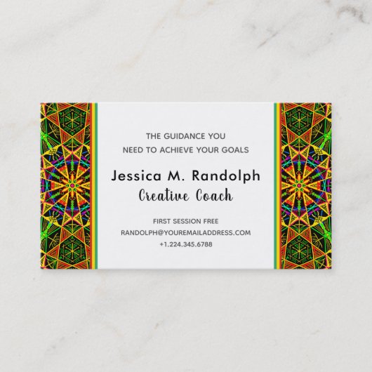 Opvallend Ethiopisch kleurenpatroon met tribale st Visitekaartje (Voorkant)