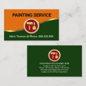 Opvallend geel groen schilderij golf visitekaartje (Voorkant / Achterkant)