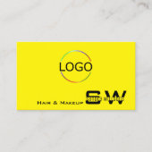 Opvallend geel zwart met monogram Logo en foto Visitekaartje (Voorkant)