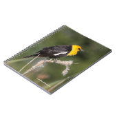 Opvallend gele zwarte vogel in de moeras notitieboek (Linkerzijde)