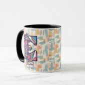 Opvallend Geometrisch Monogram Mok - E voor Ethan (Voorkant links)