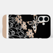 Opvallend geroosterde amandelvlinder en bloemen Case-Mate iPhone case (Achterkant (horizontaal))