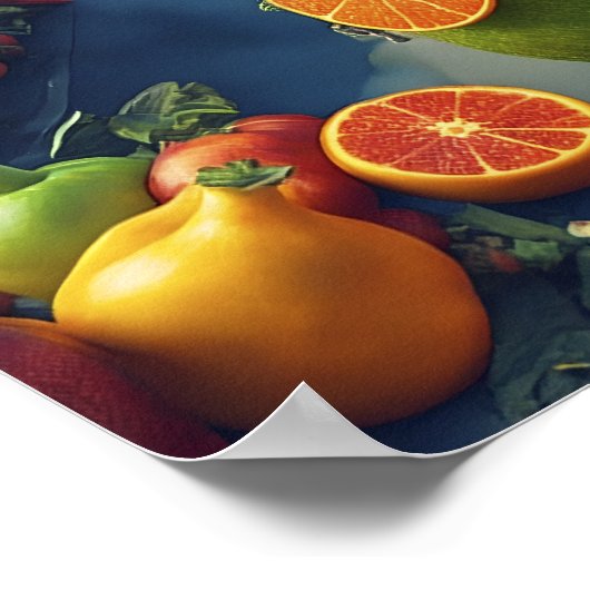 Opvallend Giant Fruit en Groenten Parade Poster (Hoek)