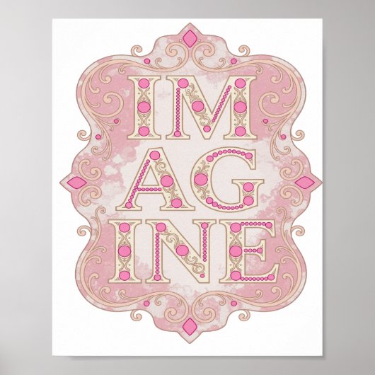 Opvallend goud IM AGINE aangepast ontwerp Poster (Voorkant)
