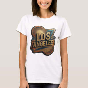 Opvallend Goud LOS ANGELES Artistiek Motief T-shirt