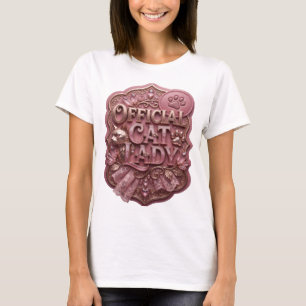 Opvallend goud OFFICIELE KATTENVROUW Statement Des T-shirt