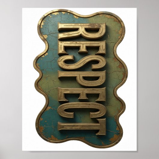 Opvallend Goud RESPECT Modern Design Poster (Voorkant)