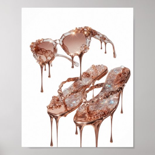 Opvallend Goud ROSE GOLD GLAMOUR Print (Voorkant)