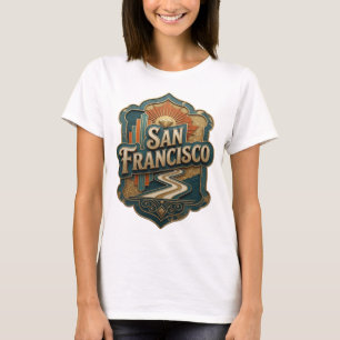 Opvallend goud SAN FRANCISCO print T-shirt