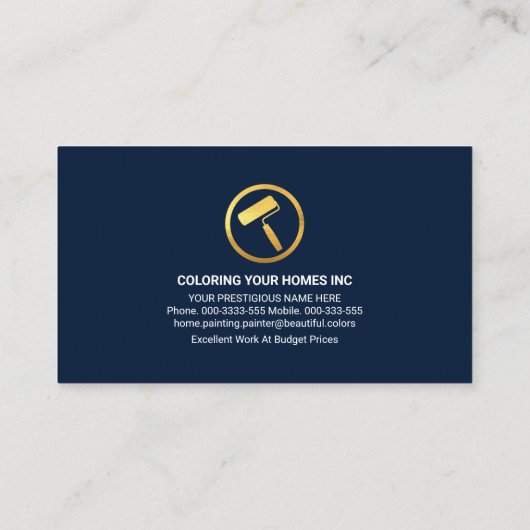 Opvallend Goud schilderpenseel Visitekaartje (Achterkant)