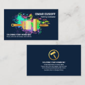 Opvallend Goud schilderpenseel Visitekaartje (Voorkant / Achterkant)