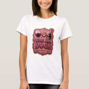 Opvallend Goud WIJN EN HONDEN BRENGEN ME GELUK v2 T-shirt