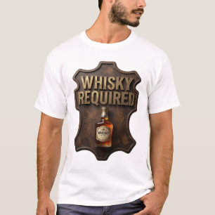 Opvallend gouden WHISKY VERPLICHT Statement T-shir T-shirt