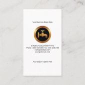 Opvallend goudpictogram Retro Blue Wood Grain Visitekaartje (Achterkant)