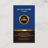 Opvallend goudpictogram Retro Blue Wood Grain Visitekaartje (Voorkant)