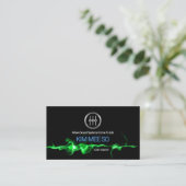 Opvallend Green Electric Audio Waves Sound Enginee Visitekaartje (Staand voorkant)