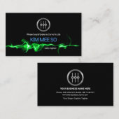 Opvallend Green Electric Audio Waves Sound Enginee Visitekaartje (Voorkant / Achterkant)